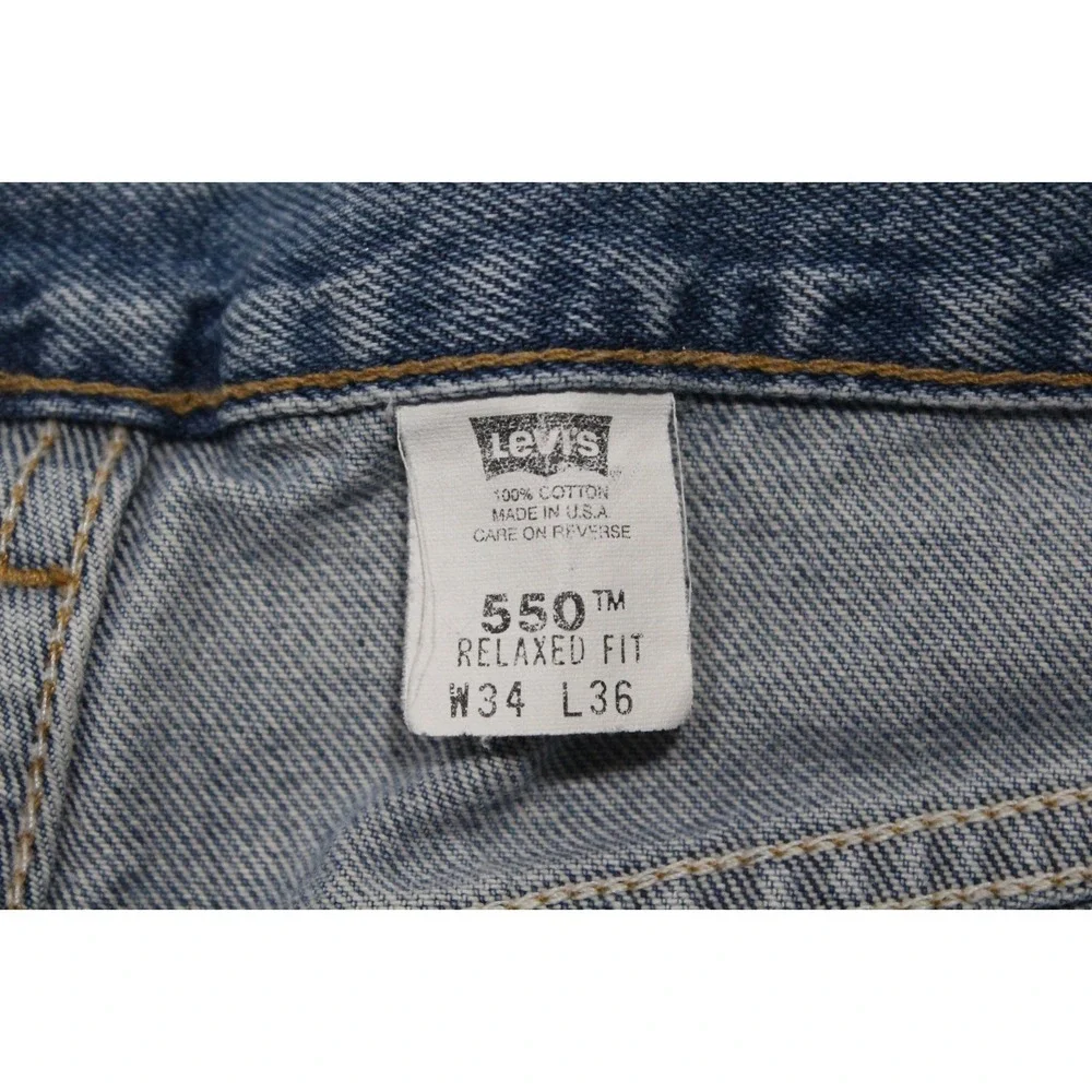 Vintage 90s Levis 550 Relaxed‎ Fit Blue Jeans Mens Size 34X36 Made in USA